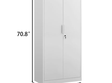2 Door File Cabinet With Lock, 4 Adjustable Shelves, Heavy-Duty