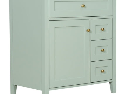 Bathroom Vanity With Sink, 3 Drawers And Adjustable Shelf