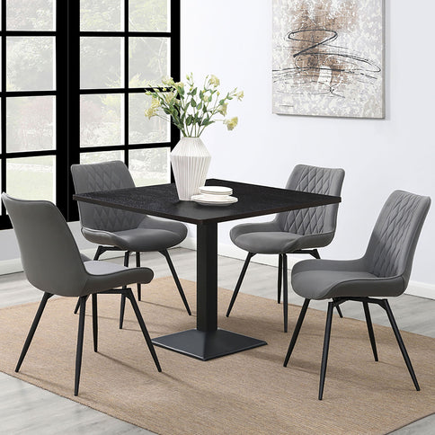 Tufted Swivel Dining Chairs (Set of 2) - Gray