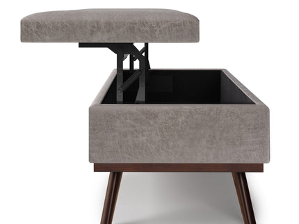 Owen - Lift Top Large Coffee Table Storage Ottoman, Mid Century Style