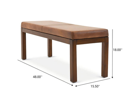 Austin - Bench With Lines - Antique Brown / Brown / Rustic / Tan