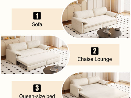 Queen Pull Out Sofa Bed With Side Storage