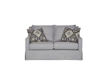 Loveseat With Skirt And Reversable Cushions And 2 Pillows - Light Gray