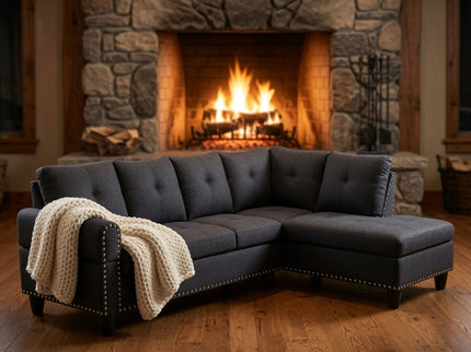 L - Shaped Sectional Sofa With Movable Left Chaise