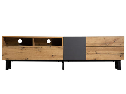 TV Stand For 80'' TV With Double Storage Space, Media Console Table With Drop Down Door