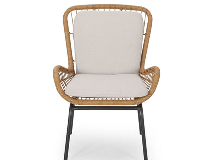 Outdoor Wicker Club Chair With Cushions (Set of 2)
