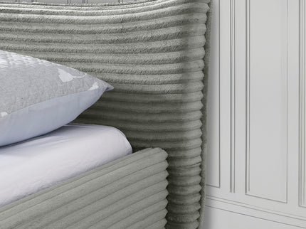 Modern Upholstered Bed Frame With Curved Headboard
