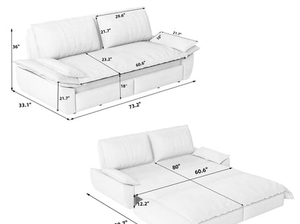 Queen Pull Out Bed, 3 In 1 Convertible Sleeper Sofa