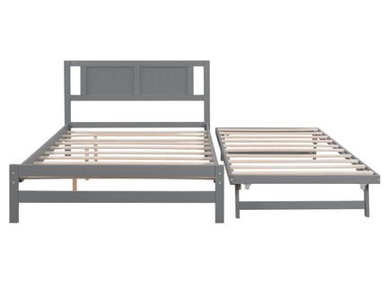 Platform Bed With Adjustable Trundle