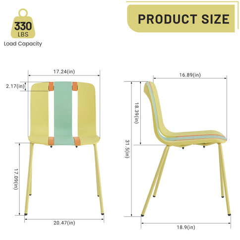 Modern Striped Blocking Single Chairs (Set of 4)