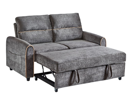 Pull Out Sofa Bed With Adjustable 3 Position Backrest, USB Charging Ports, Side Pockets