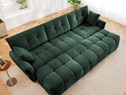 Sofa Set With Ottoman And Pillows, Textured, High Resilience Cushions