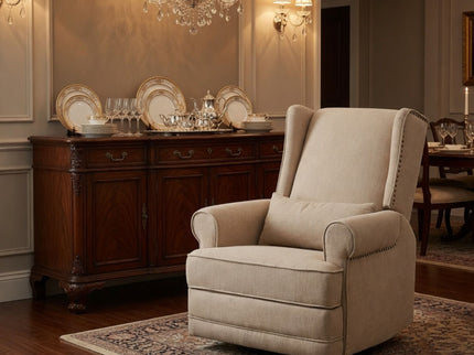 Extra Wide Swivel Recliner Glider Chair With Footrest
