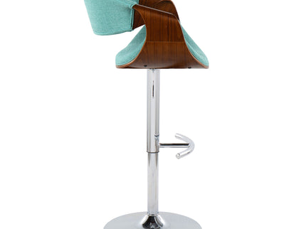 Curvo - Mid Century Modern Adjustable Barstool With Swivel With Rounded T Footrest (Set of 2)