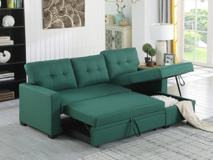 Upholstered Pull Out Sectional Sofa With Chaise