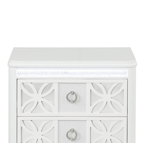 Abigale - 2 Drawer Nightstand With LED - White