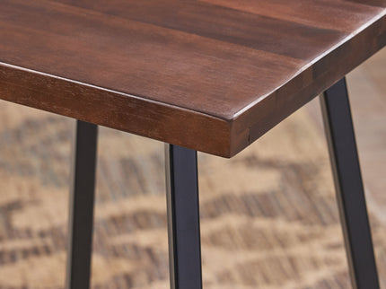 Outdoor Bar Stool With Low Backrests And Wood Seats (Set of 2) - Dark Brown / Black