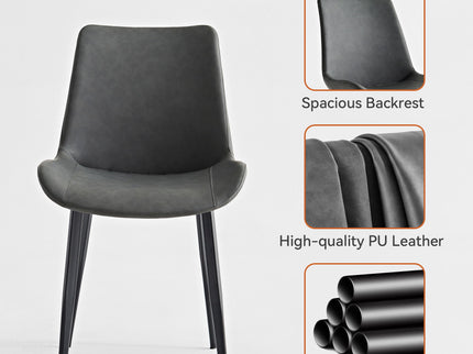 Dining Table Set, Chairs (Set of 2) - Gray