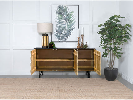 Madrid - 3 Door Accent Cabinet Doors - Natural / Black