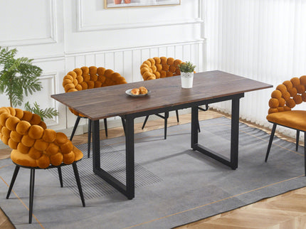 Square Extendable Dining Table With Metal Legs