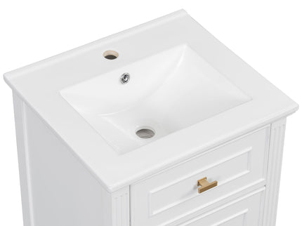 Bathroom Vanity With Sink, Adjustable Shelf, Tilt-Out Drawer
