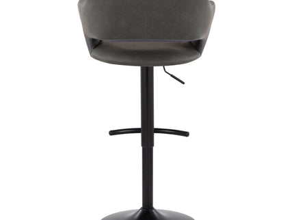 Margarite - Contemporary Adjustable Barstool With Swivel With Rounded T Footrest (Set of 2)