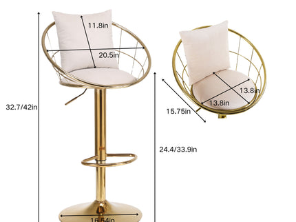 Unique Design Bar Chair, 360 Degree Rotation, Adjustable Height, Suitable For Dining Room And Bar