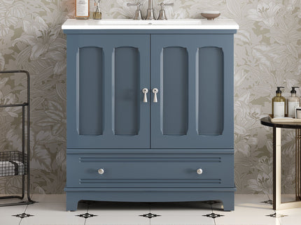 Bathroom Vanity With Sink, Cabinet With Adjustable Shelf And Drawer Divider