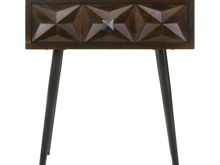 Gibson - Coffee 1 Drawer Rectangular Side Table With Angled Legs - Coffee