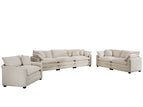 Beige / 3 Pc. 3 Seater Sofa, 2 Seater Sofa, Chair