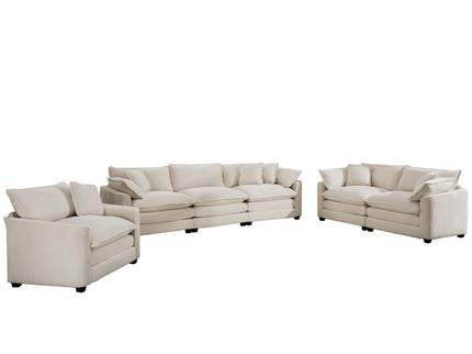 Elegant Oversized Sectional Sofa Set With Deep Seats And Flexible Layout