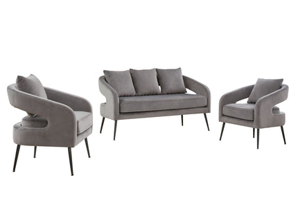 3 Piece Living Room Set, Loveseat & 2 Accent Chairs