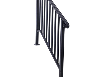 Handrails For Outdoor Steps, Fit 2 Or 3 Steps Outdoor Stair Railing, Wrought Iron Handrail, Flexible Porch Railing, Transitional Handrails For Concrete Steps Or Wooden Stairs