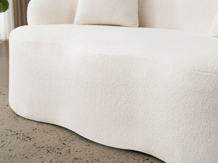 Curved Loveseat Sofa With Round Armrest