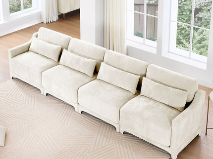 Elegant Sofa With Ergonomic Design And Lumbar Pillows