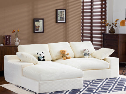 Compressed Sofa With 3 Back Cushions, 2 Throw Pillows