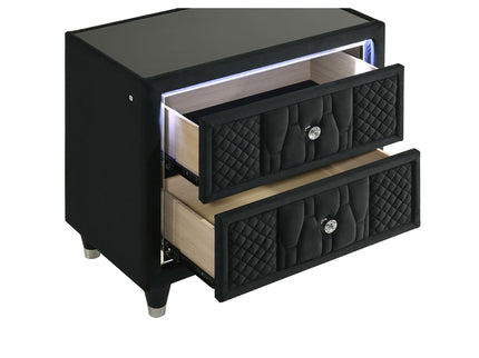 Mika - 2 Drawer LED Nightstand With USB