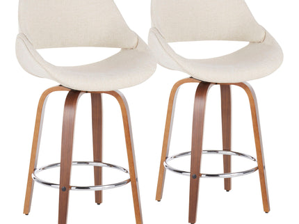 Fabrico - Mid Century Modern Counter Stool (Set of 2)