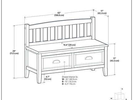 Burlington - Entryway Storage Bench With Drawers