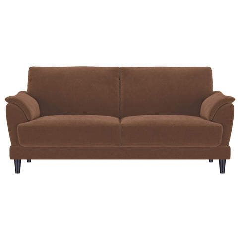 Dania - 2 Piece Upholstered Crescent Arm Sofa Set - Rust