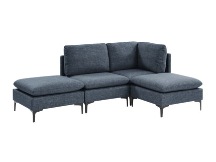 Upholstered Modular Sectional With Tall Legs, Medium Firm Seat