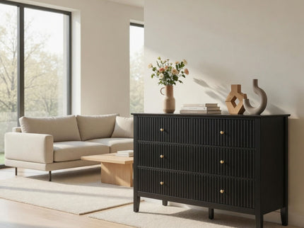 Modern 6 Drawer Fluted Dresser