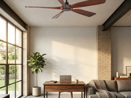 Ceiling Fan With Light And Remote Control, Noiseless, 6 Speeds Reversible, Quiet DC - Matte Black