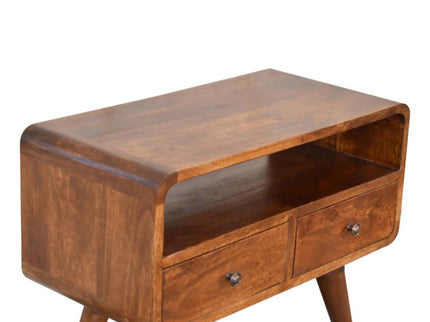 Solid Wood Curved Media Unit