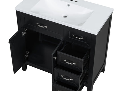 Modern Bathroom Vanity With Sink, Freestanding With Drawers And Doors