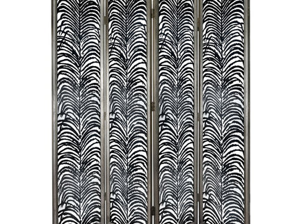 Room Divider, Herero 4 Panel Decorative Screen - Black