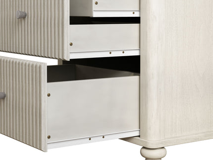 Fluted Nightstand With 3 Drawers