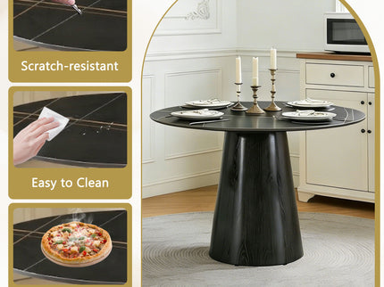 Round Dining Table - Black