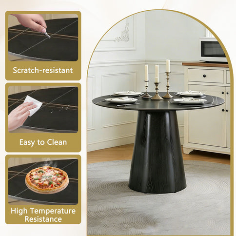 Round Dining Table - Black