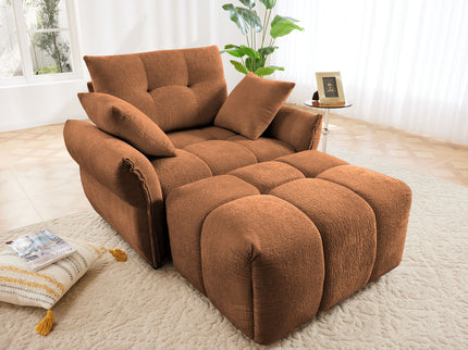 Ergonomic Single Seater Sofa With Ottoman, High Resilience Support Cushions